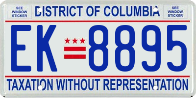 DC license plate EK8895