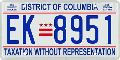 DC license plate EK8951