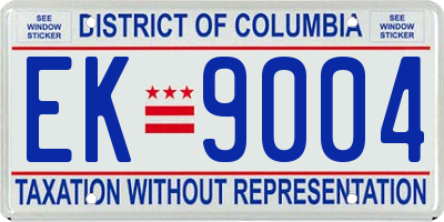 DC license plate EK9004