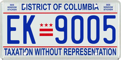 DC license plate EK9005