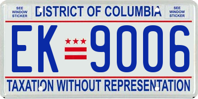 DC license plate EK9006