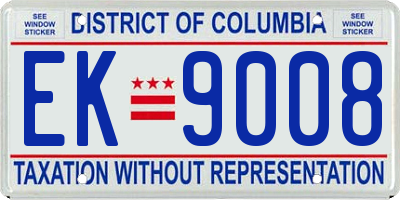 DC license plate EK9008