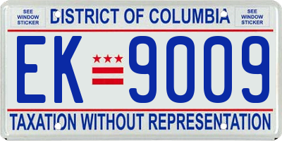 DC license plate EK9009