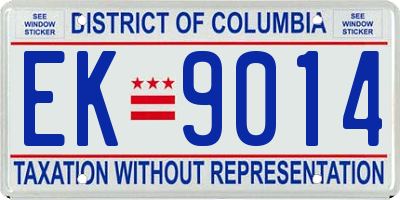 DC license plate EK9014