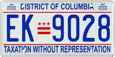 DC license plate EK9028