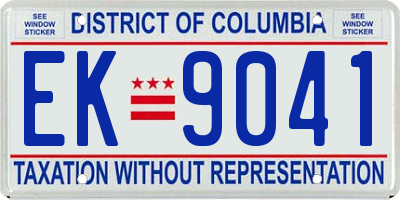 DC license plate EK9041