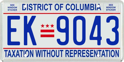 DC license plate EK9043