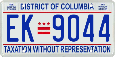 DC license plate EK9044