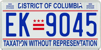 DC license plate EK9045