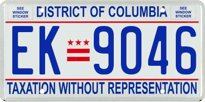 DC license plate EK9046