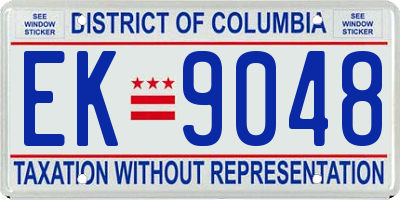 DC license plate EK9048