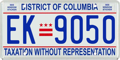 DC license plate EK9050