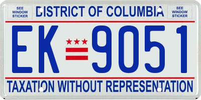 DC license plate EK9051