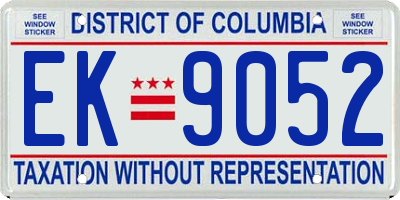 DC license plate EK9052