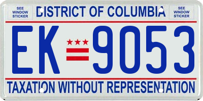 DC license plate EK9053