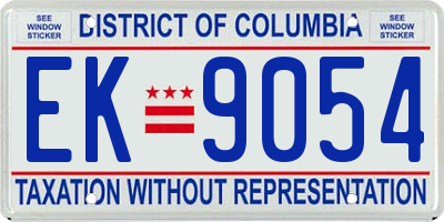 DC license plate EK9054