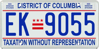 DC license plate EK9055