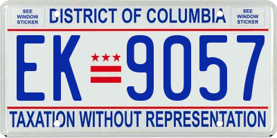 DC license plate EK9057