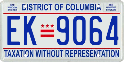DC license plate EK9064