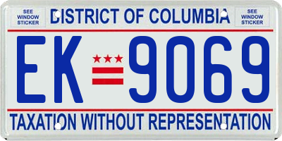 DC license plate EK9069