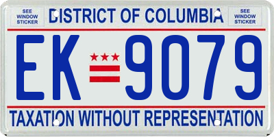 DC license plate EK9079