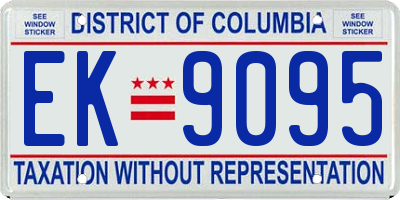 DC license plate EK9095