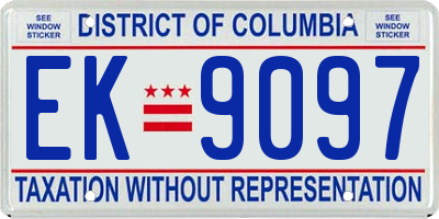 DC license plate EK9097