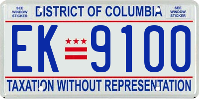 DC license plate EK9100