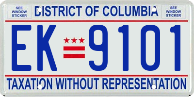 DC license plate EK9101