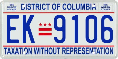 DC license plate EK9106