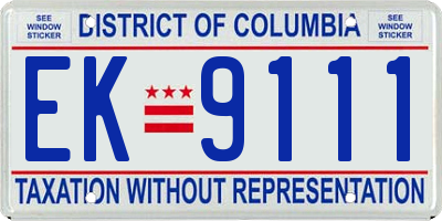 DC license plate EK9111