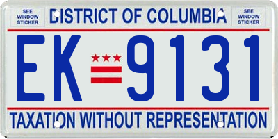 DC license plate EK9131