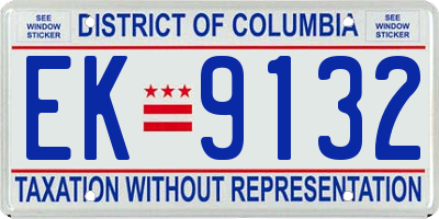 DC license plate EK9132