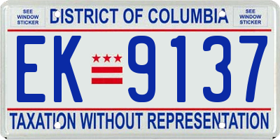 DC license plate EK9137