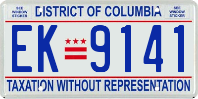 DC license plate EK9141