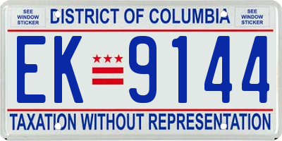 DC license plate EK9144