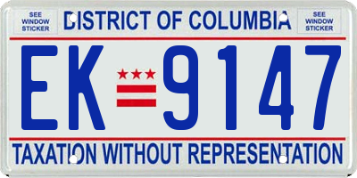 DC license plate EK9147