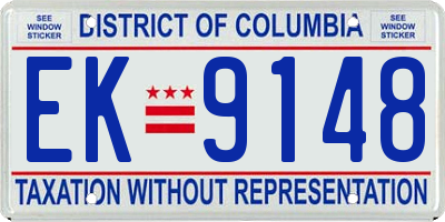 DC license plate EK9148