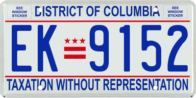 DC license plate EK9152