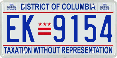 DC license plate EK9154