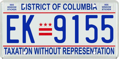 DC license plate EK9155