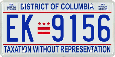 DC license plate EK9156