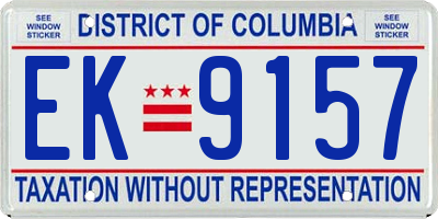 DC license plate EK9157