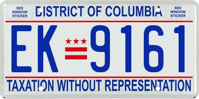 DC license plate EK9161