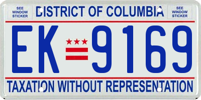 DC license plate EK9169