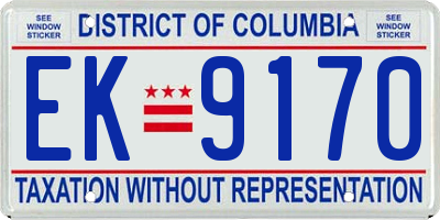 DC license plate EK9170