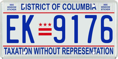 DC license plate EK9176