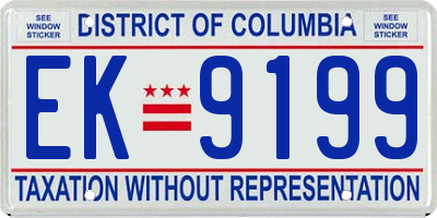 DC license plate EK9199