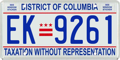 DC license plate EK9261