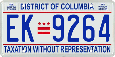 DC license plate EK9264